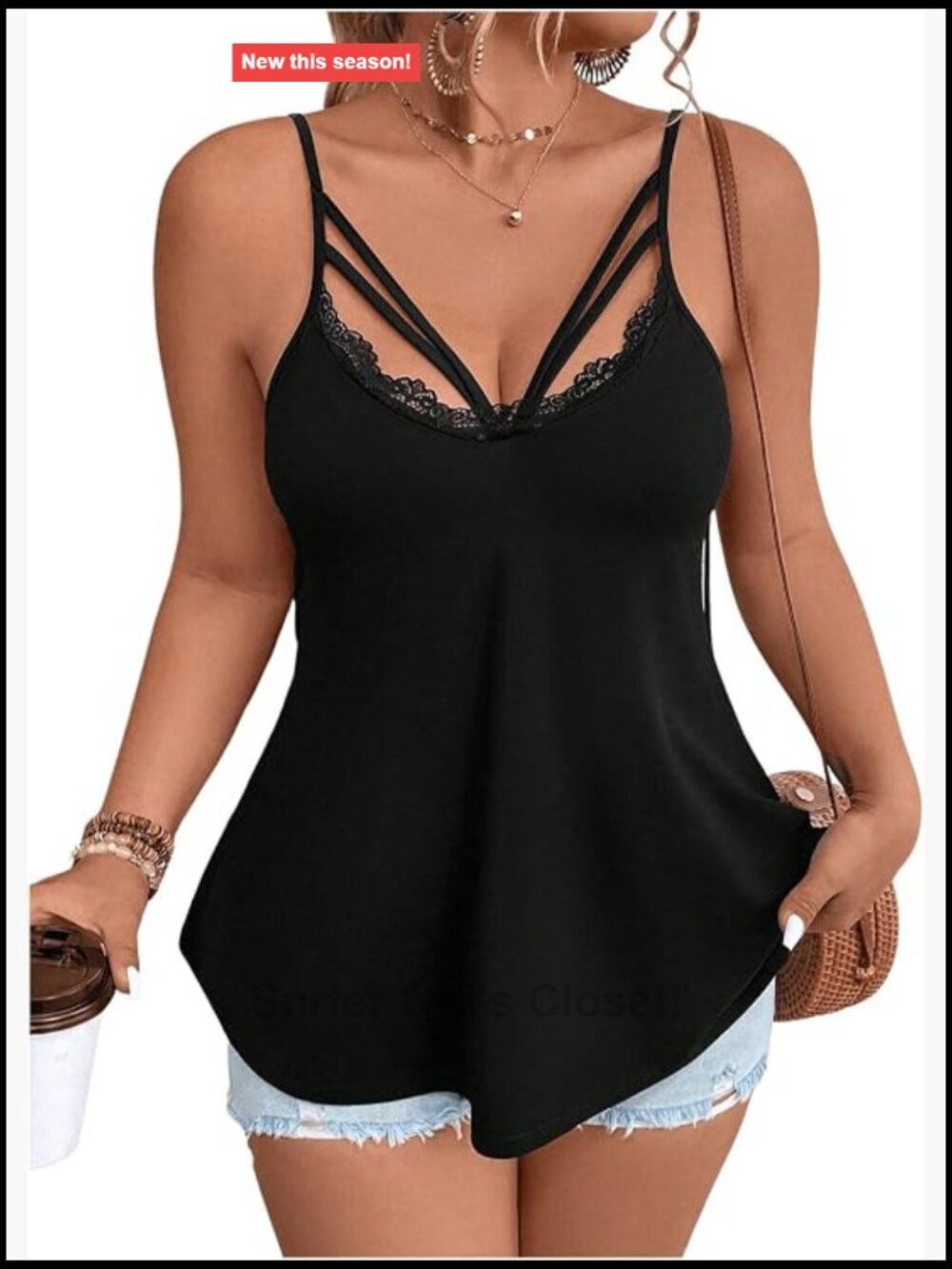 Women's Plus Size Lace Cami Top Sleeveless Going Out Camisole